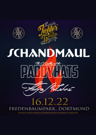 Plakat Phantastischer Lichter Weihnachtsmarkt 16.12.22 Schandmaul + The O´Reillys and the Paddyhats + Katja Moslehner